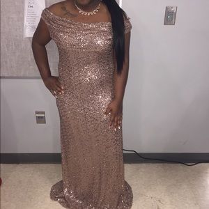 A gold sequins formal dress